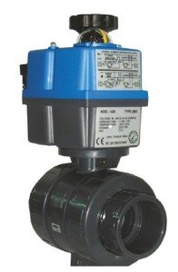PVC Küresel elektrik aktüatörlü vana Ø 25 mm